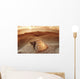 Seashell Laying In The Sand With Sun Setting Behind It Wall Mural