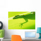 Outline Of A Green Lizard From Under A Leaf Wall Mural