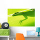 Outline Of A Green Lizard From Under A Leaf Wall Mural