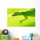 Outline Of A Green Lizard From Under A Leaf Wall Mural
