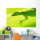 Outline Of A Green Lizard From Under A Leaf Wall Mural