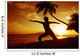Woman Doing Yoga By The Ocean At Sunset Under Palm Tree Wall Mural