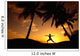 Hawaii, Maui, Olowalu, Woman Doing Yoga At Sunset Under Palm Tree Wall Mural