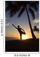 Hawaii, Maui, Olowalu, Woman Doing Yoga At Sunset Under Palm Trees Wall Mural