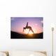 Hawaii, Maui, Olowalu, Woman Doing Yoga At Sunset Wall Mural