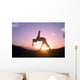 Hawaii, Maui, Olowalu, Woman Doing Yoga At Sunset Wall Mural