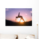 Hawaii, Maui, Olowalu, Woman Doing Yoga At Sunset Wall Mural