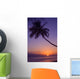 Hawaii, Maui, Olowalu, Palm Tree Over The Beach At Sunset Wall Mural