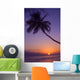 Hawaii, Maui, Olowalu, Palm Tree Over The Beach At Sunset Wall Mural