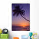 Hawaii, Maui, Olowalu, Palm Tree Over The Beach At Sunset Wall Mural