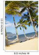Two Hammocks Hang Between Palm Trees On Sandy Tropical Beach Wall Mural