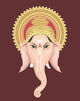 Illustration of Lord Ganesh With His Crown Wall Mural