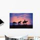 Silhouette Of Donkey Train Statue Against Sunset Wall Mural
