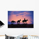 Silhouette Of Donkey Train Statue Against Sunset Wall Mural