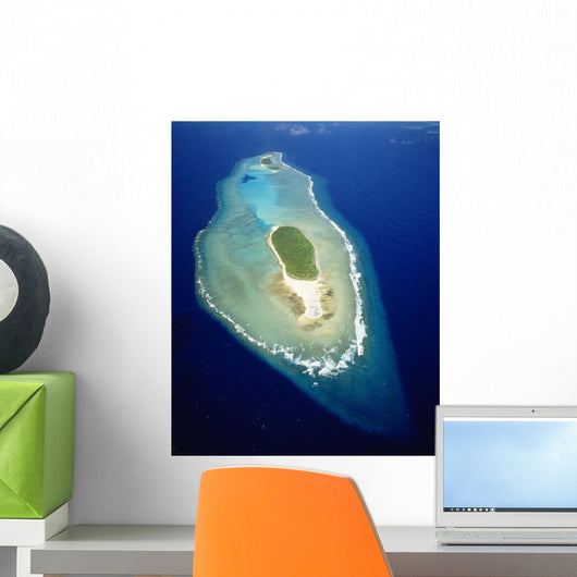 Micronesia, Aerial view of island near Ulithi Yap State Wall Mural