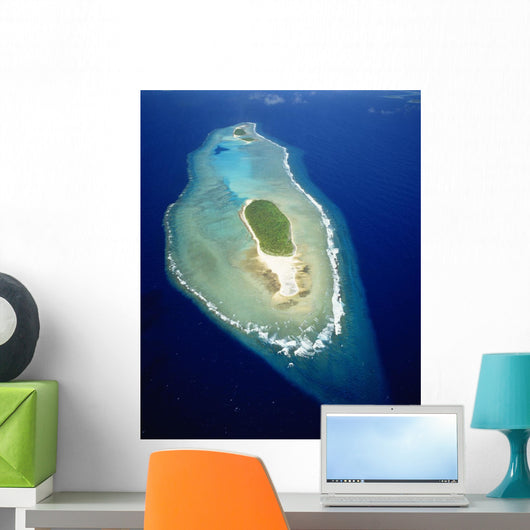 Micronesia, Aerial view of island near Ulithi Yap State Wall Mural