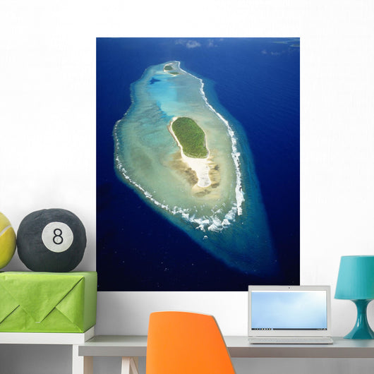Micronesia, Aerial view of island near Ulithi Yap State Wall Mural