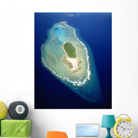 Micronesia, Aerial view of island near Ulithi Yap State Wall Mural
