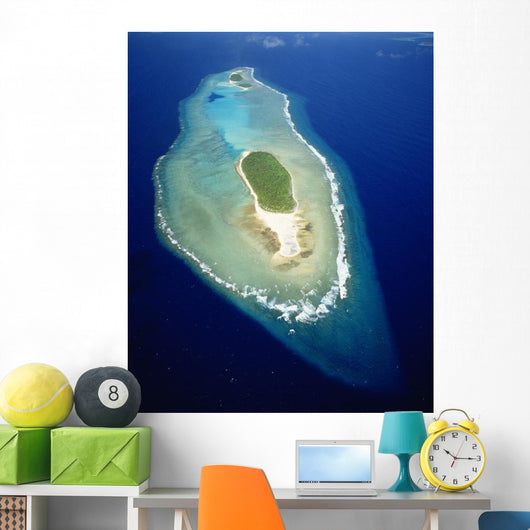 Micronesia, Aerial view of island near Ulithi Yap State Wall Mural