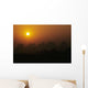 China, Guilin, Piled Silk Mountains, Orange Misty Sunset Wall Mural