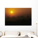 China, Guilin, Piled Silk Mountains, Orange Misty Sunset Wall Mural