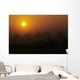 China, Guilin, Piled Silk Mountains, Orange Misty Sunset Wall Mural