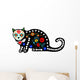 Calavera Skeleton Cat Wall Decal
