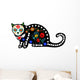 Calavera Skeleton Cat Wall Decal
