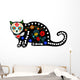 Calavera Skeleton Cat Wall Decal