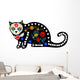 Calavera Skeleton Cat Wall Decal