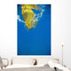 Underwater View Of Yellow Paddle Stroking Water, Creating Bubbles Wall Mural