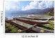 Line Of Outrigger Canoes On Beach Wall Mural
