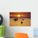 Orange Reflections On Water And Sun On Horizon Wall Mural