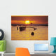 Orange Reflections On Water And Sun On Horizon Wall Mural