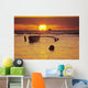 Orange Reflections On Water And Sun On Horizon Wall Mural