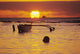 Orange Reflections On Water And Sun On Horizon Wall Mural