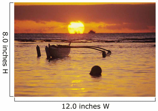 Orange Reflections On Water And Sun On Horizon Wall Mural