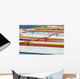Hawaii, Oahu, Lineup Of Colorful Outrigger Canoes Wall Mural