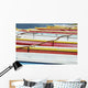 Hawaii, Oahu, Lineup Of Colorful Outrigger Canoes Wall Mural