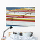 Hawaii, Oahu, Lineup Of Colorful Outrigger Canoes Wall Mural