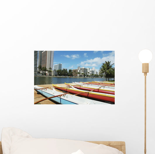 Waikiki Buildings Across The Water Wall Mural