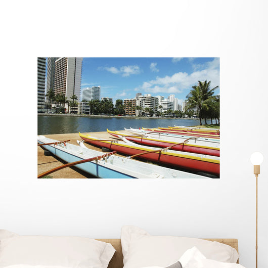 Waikiki Buildings Across The Water Wall Mural