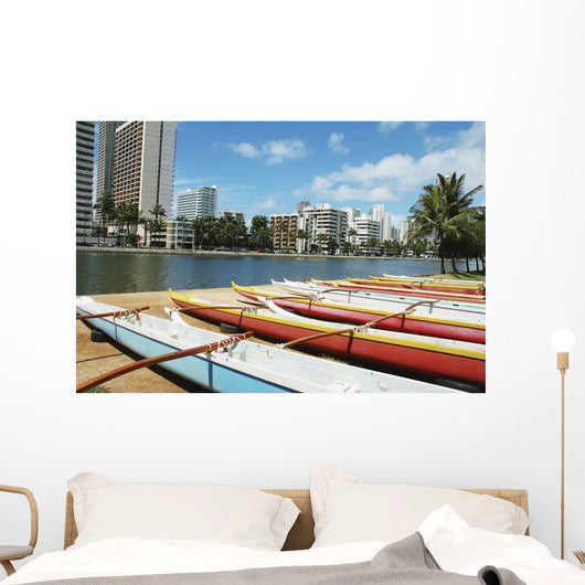 Waikiki Buildings Across The Water Wall Mural