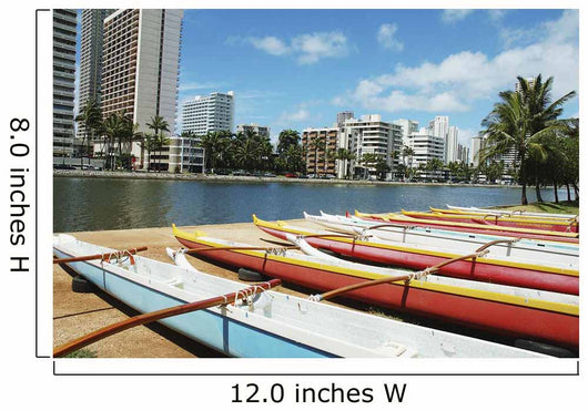 Waikiki Buildings Across The Water Wall Mural