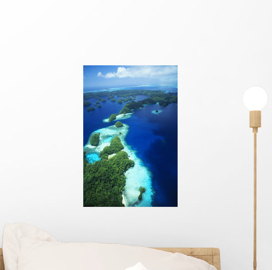 Micronesia, Palau, Rock Islands, Aerial Wall Mural