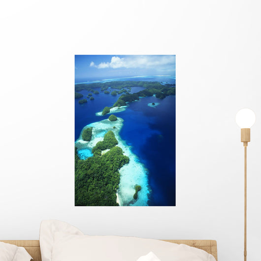 Micronesia, Palau, Rock Islands, Aerial Wall Mural