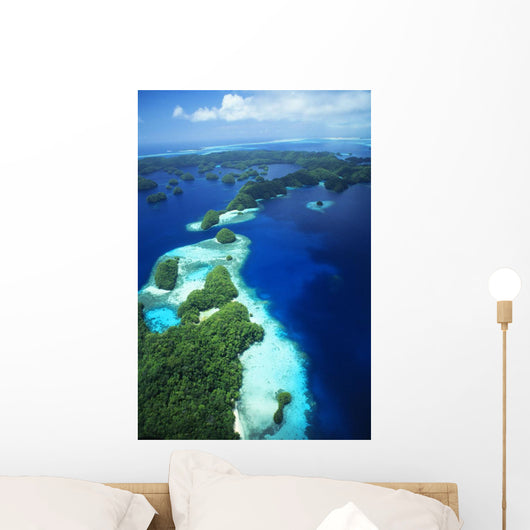 Micronesia, Palau, Rock Islands, Aerial Wall Mural