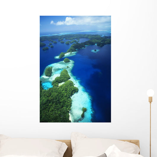 Micronesia, Palau, Rock Islands, Aerial Wall Mural