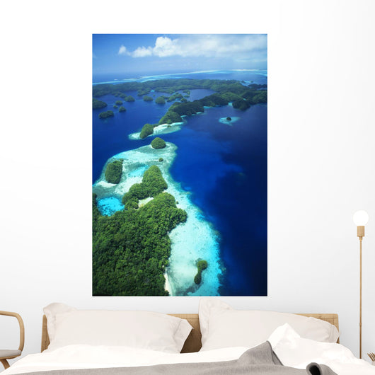 Micronesia, Palau, Rock Islands, Aerial Wall Mural