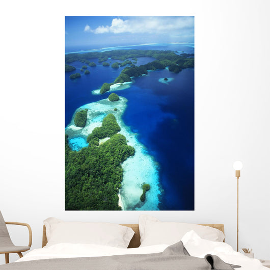 Micronesia, Palau, Rock Islands, Aerial Wall Mural